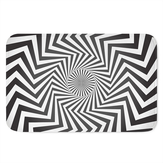 Angular Swirl Motion Illusion Print Indoor Door Mat