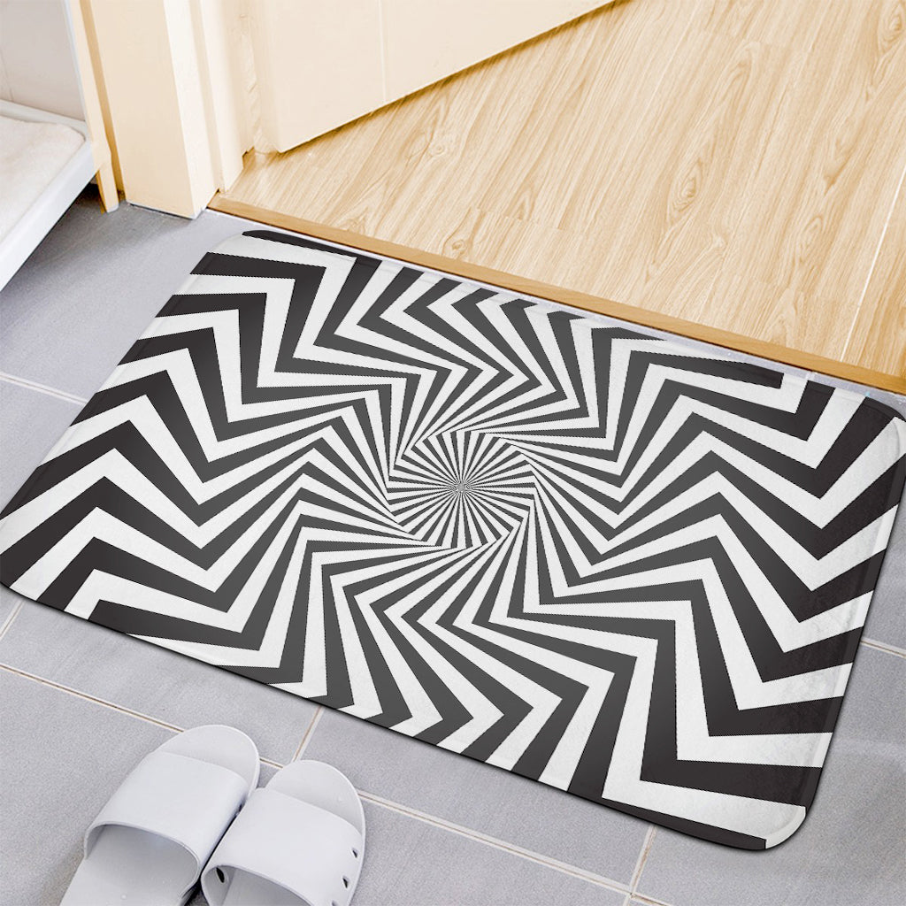 Angular Swirl Motion Illusion Print Indoor Door Mat