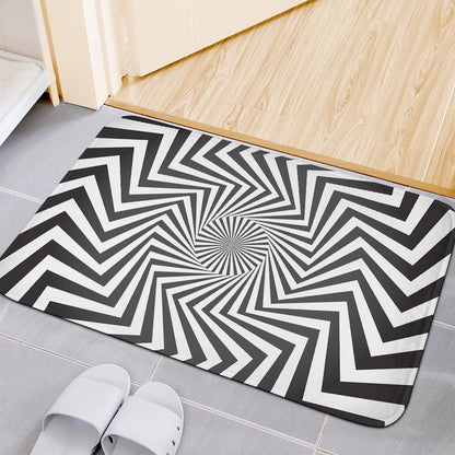 Angular Swirl Motion Illusion Print Indoor Door Mat