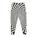Angular Swirl Motion Illusion Print Jogger Pants