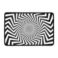 Angular Swirl Motion Illusion Print Kitchen Mat