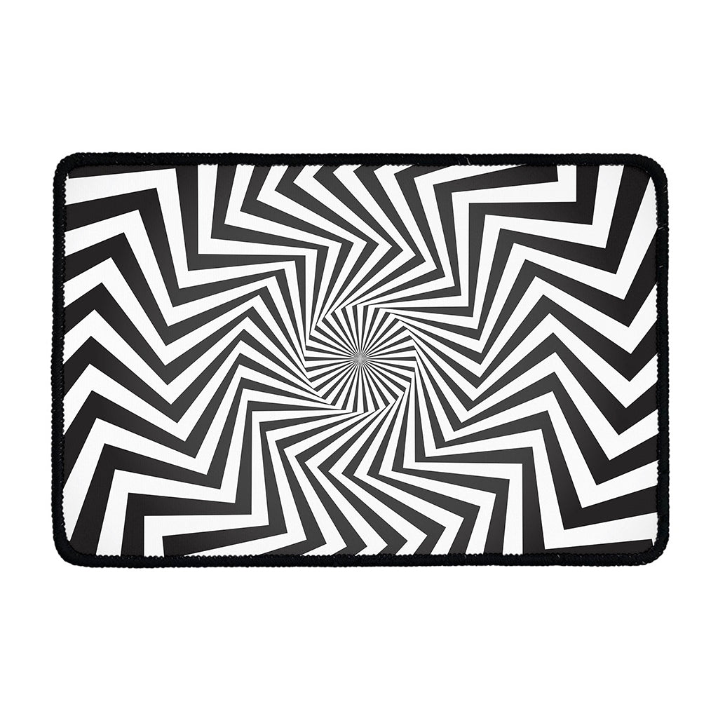 Angular Swirl Motion Illusion Print Kitchen Mat
