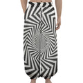 Angular Swirl Motion Illusion Print Lantern Pants