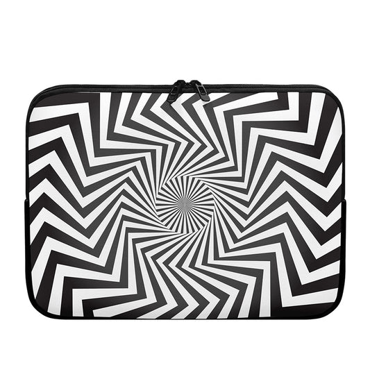 Angular Swirl Motion Illusion Print Laptop Sleeve