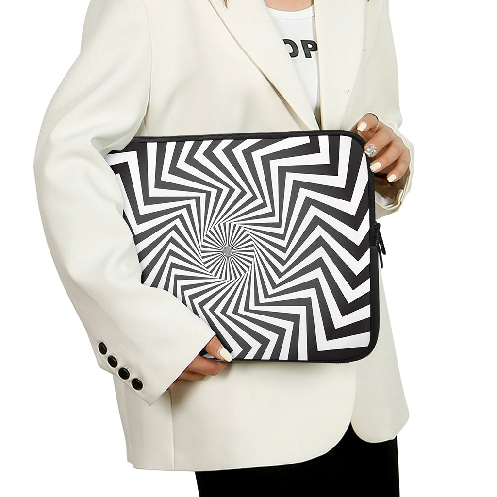 Angular Swirl Motion Illusion Print Laptop Sleeve