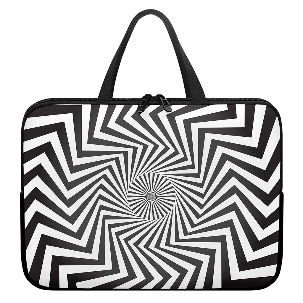 Angular Swirl Motion Illusion Print Laptop Sleeve With Handle
