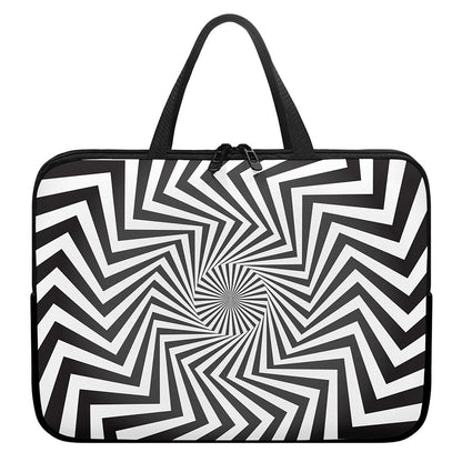 Angular Swirl Motion Illusion Print Laptop Sleeve With Handle