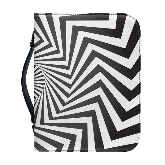 Angular Swirl Motion Illusion Print Leather Bible Cover