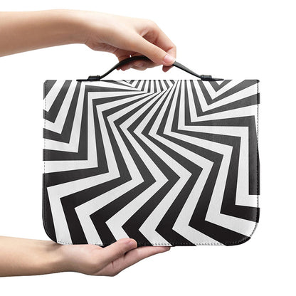 Angular Swirl Motion Illusion Print Leather Bible Cover