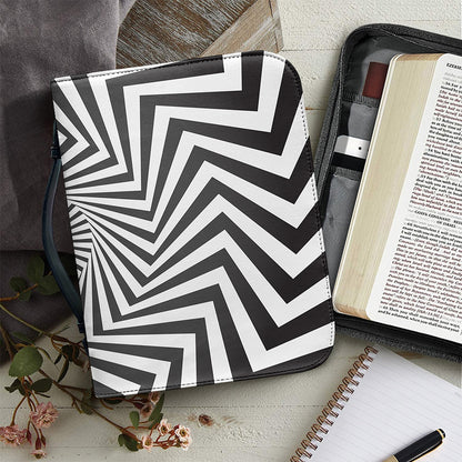 Angular Swirl Motion Illusion Print Leather Bible Cover