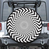 Angular Swirl Motion Illusion Print Leather Spare Tire Cover