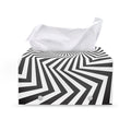Angular Swirl Motion Illusion Print Leather Tissue Box Cover