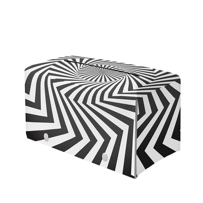 Angular Swirl Motion Illusion Print Leather Tissue Box Cover