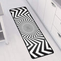 Angular Swirl Motion Illusion Print Long Kitchen Mat