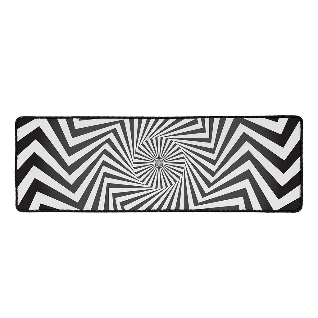Angular Swirl Motion Illusion Print Long Kitchen Mat