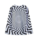Angular Swirl Motion Illusion Print Long Sleeve Short Coat