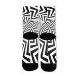 Angular Swirl Motion Illusion Print Long Socks