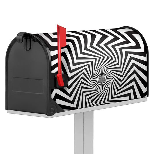 Angular Swirl Motion Illusion Print Mailbox Cover