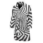 Angular Swirl Motion Illusion Print Men's Bathrobe