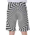 Angular Swirl Motion Illusion Print Men's Beach Shorts