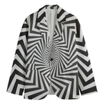 Angular Swirl Motion Illusion Print Men's Blazer