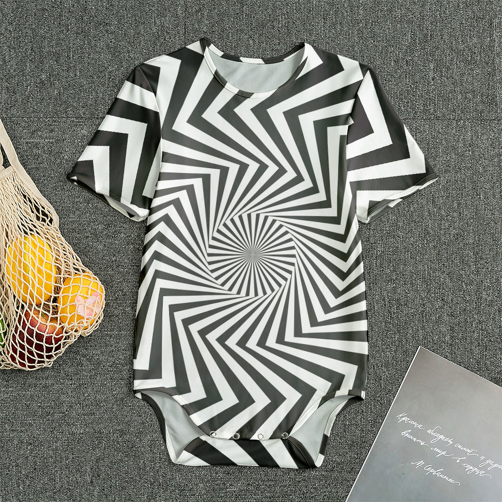 Angular Swirl Motion Illusion Print Men's Bodysuit