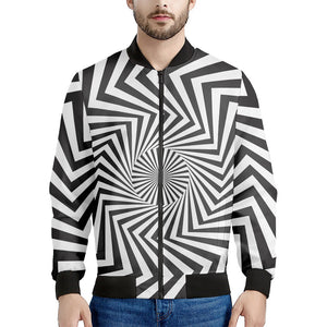 Angular Swirl Motion Illusion Print Men's Bomber Jacket