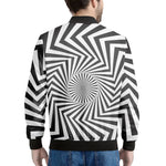 Angular Swirl Motion Illusion Print Men's Bomber Jacket