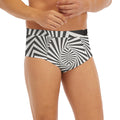 Angular Swirl Motion Illusion Print Men's Briefs