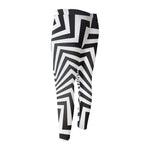 Angular Swirl Motion Illusion Print Men's Compression Pants