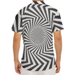 Angular Swirl Motion Illusion Print Men's Deep V-Neck Shirt