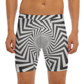 Angular Swirl Motion Illusion Print Men's Long Boxer Briefs
