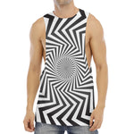 Angular Swirl Motion Illusion Print Men's Muscle Tank Top