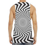 Angular Swirl Motion Illusion Print Men's Muscle Tank Top