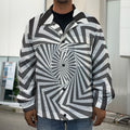 Angular Swirl Motion Illusion Print Men's Shirt Jacket