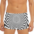 Angular Swirl Motion Illusion Print Men's Short Boxer Briefs