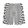 Angular Swirl Motion Illusion Print Men's Athletic Shorts