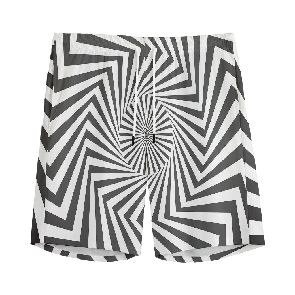 Angular Swirl Motion Illusion Print Men's Sports Shorts