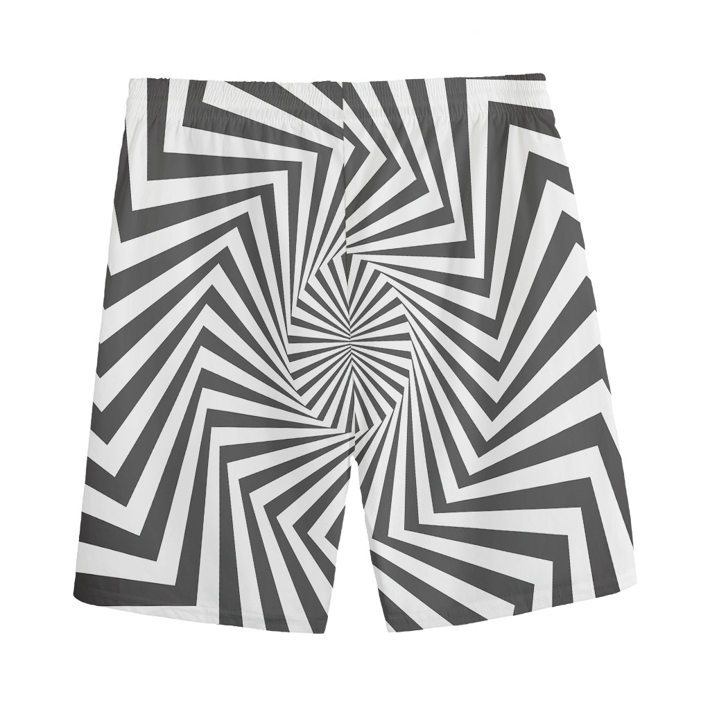 Angular Swirl Motion Illusion Print Men's Sports Shorts