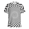 Angular Swirl Motion Illusion Print Men's Athletic T-Shirt