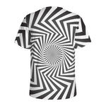 Angular Swirl Motion Illusion Print Men's Sports T-Shirt