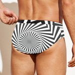 Angular Swirl Motion Illusion Print Men's Swim Briefs