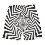 Angular Swirl Motion Illusion Print Men's Swim Trunks