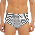 Angular Swirl Motion Illusion Print Men's Triangle Swim Briefs