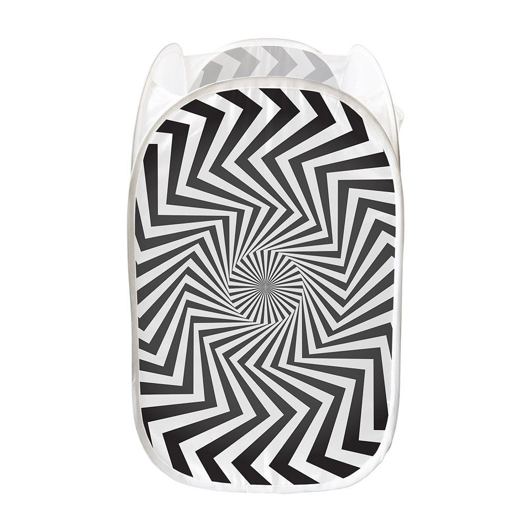 Angular Swirl Motion Illusion Print Mesh Laundry Hamper