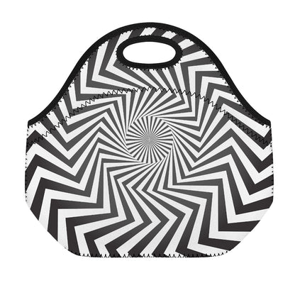 Angular Swirl Motion Illusion Print Neoprene Lunch Bag