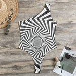 Angular Swirl Motion Illusion Print One Shoulder Bodysuit