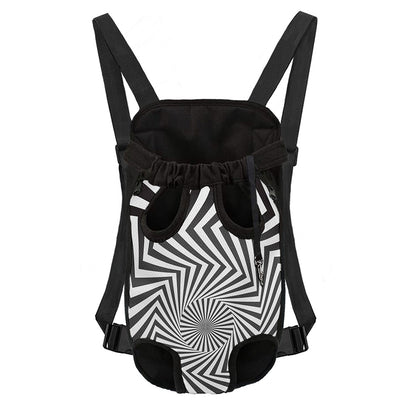 Angular Swirl Motion Illusion Print Pet Carrier Backpack