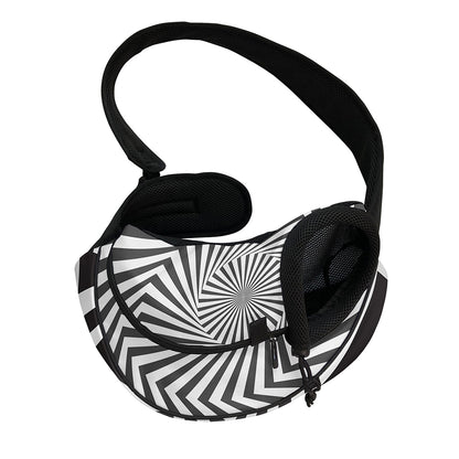 Angular Swirl Motion Illusion Print Pet Sling Carrier