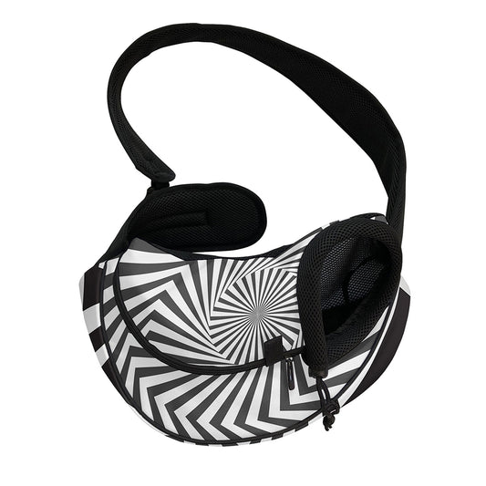 Angular Swirl Motion Illusion Print Pet Sling Carrier